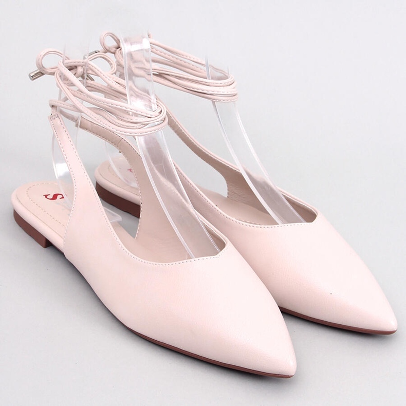 Jody Ballerines à talon ouvert à lacets Beige 1