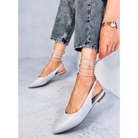 Ballerines à talon ouvert à lacets Jody Grey gris 2