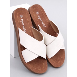 Pantoufles femme Ryan White blanche 1