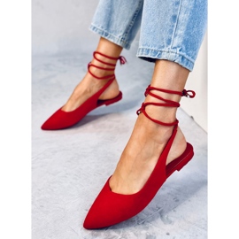 Ballerines à talon ouvert à lacets Pirson Red rouge 2