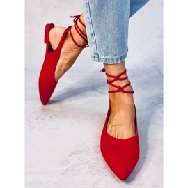 Ballerines à talon ouvert à lacets Pirson Red rouge 3