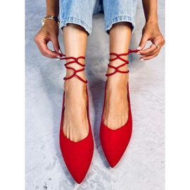 Ballerines à talon ouvert à lacets Pirson Red rouge 4