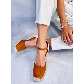 Espadrilles compensées Platten Camel brun 5