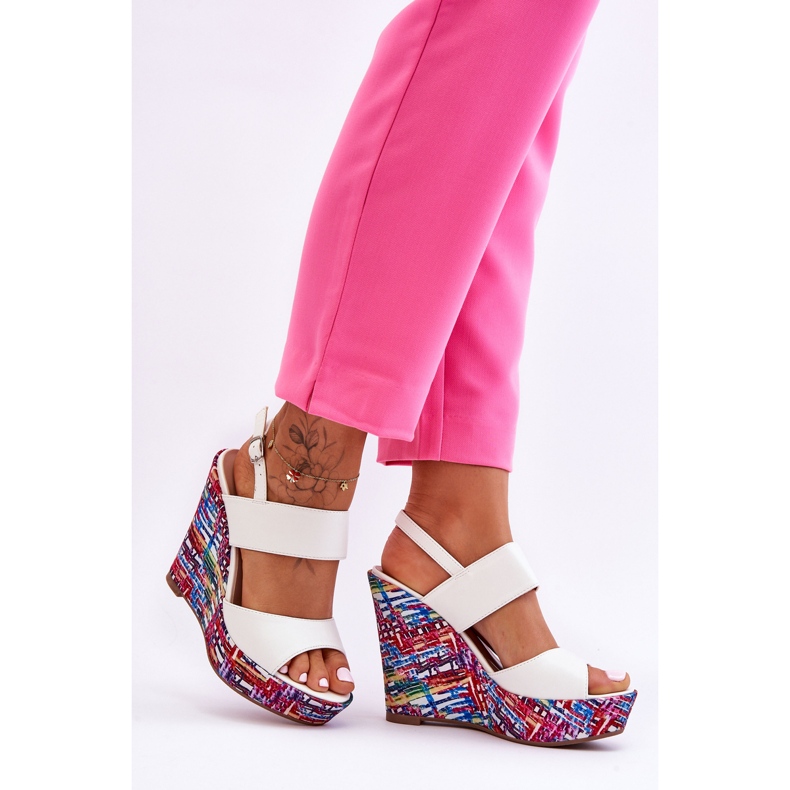 Sandales Compensées Femme Blanc Calderia blanche 2