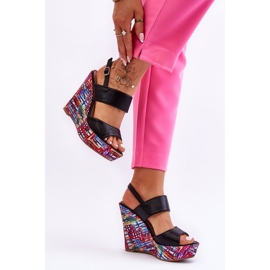 Sandales Compensées Femme Noir Calderia le noir 7