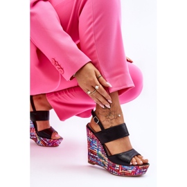 Sandales Compensées Femme Noir Calderia le noir 3