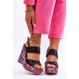 Sandales Compensées Femme Noir Calderia le noir 5