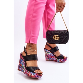 Sandales Compensées Femme Noir Calderia le noir 6