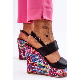 Sandales Compensées Femme Noir Calderia 2