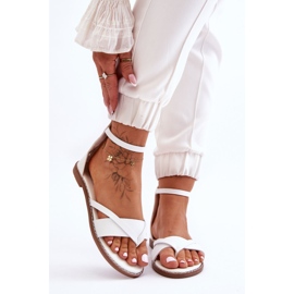 Tongs zippées pour femmes Sandales plates Blanc Rise Up! 1