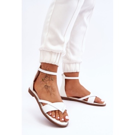 Tongs zippées pour femmes Sandales plates Blanc Rise Up! 2