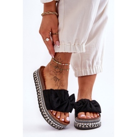 Chaussons Femme Daim Avec Nœud Noir Lauria le noir 6