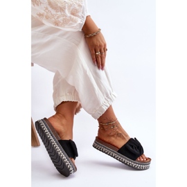 Chaussons Femme Daim Avec Nœud Noir Lauria le noir 4