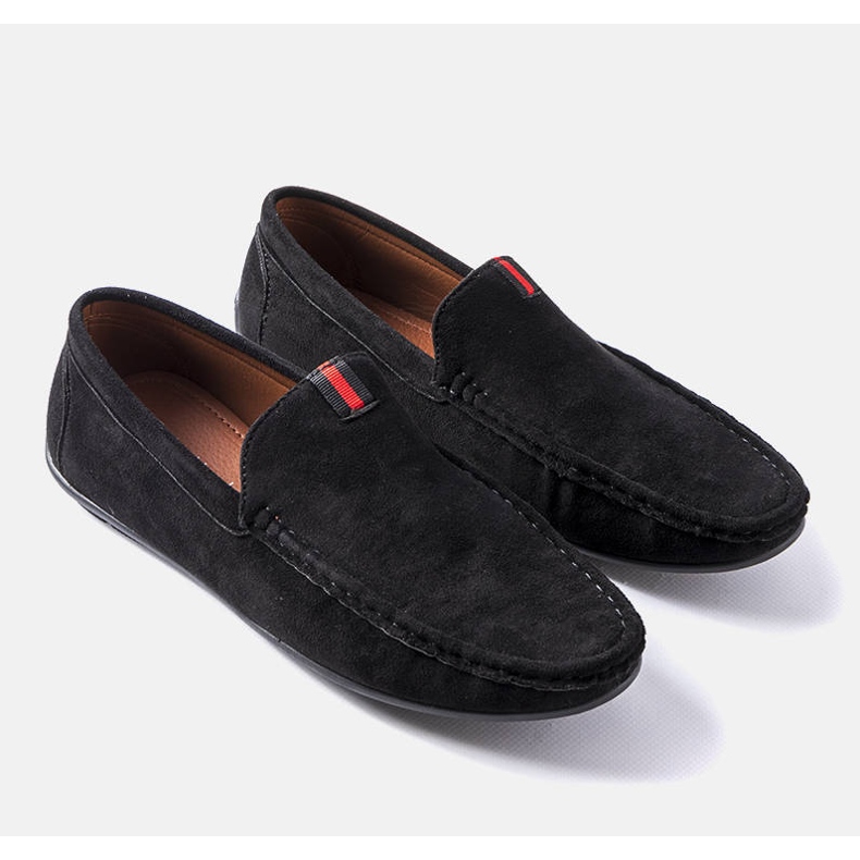 Mocassins noirs pour hommes avec semelle intérieure en cuir Vinceza 1
