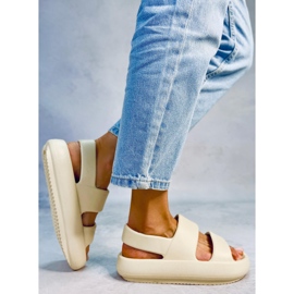 Boddie Sandales en caoutchouc beige 2