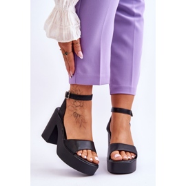 FS1 Sandales à la mode sur des talons Karmine noirs massifs le noir 1
