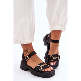 Emori Emori, sandales en cuir ornées de cuir pour femmes le noir 2 Emori Emori, sandales en cuir ornées de cuir pour femmes le noir 2