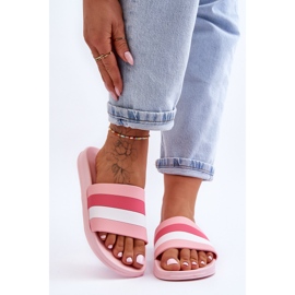 Pantoufles à rayures roses Vision pour femme 1