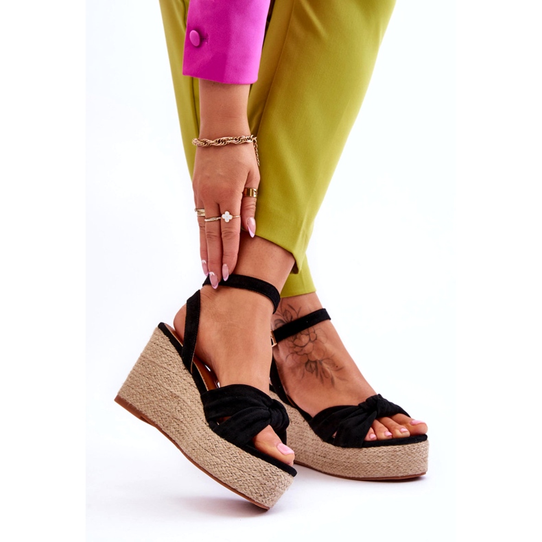 Sandales Compensées Femme Noir Kendall 1