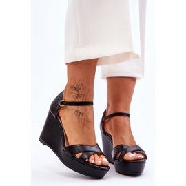 Sandales compensées en cuir classiques Noir Givana le noir 1