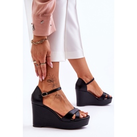 Sandales compensées en cuir classiques Noir Givana le noir 4