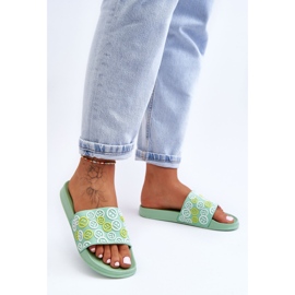 Chaussons Femme Avec Émoticônes Vert Cosette 1