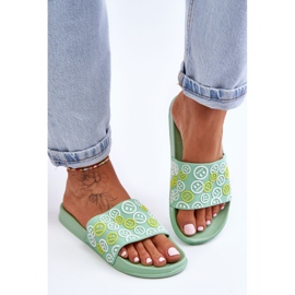 Chaussons Femme Avec Émoticônes Vert Cosette 2