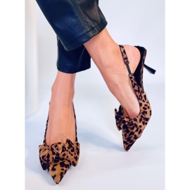 Escarpins à talons ouverts de Shirley Leopard brun 3