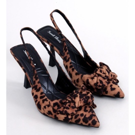 Escarpins à talons ouverts de Shirley Leopard brun 5