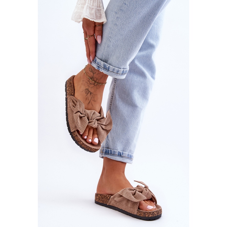 Chaussons Velours Côtelé et Liège Summertime Beige Foncé 2 Chaussons Velours Côtelé et Liège Summertime Beige Foncé 2