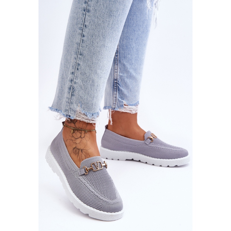 PM1 Baskets ornées à enfiler pour femmes Gris Alena 2