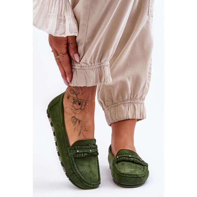 PG1 Mocassins Femme en Daim Vert Clorie 2
