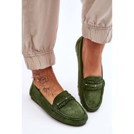 PG1 Mocassins Femme en Daim Vert Clorie 4