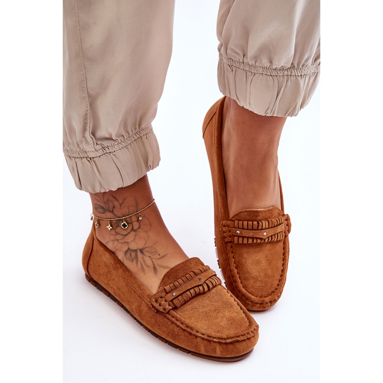 PG1 Mocassins en daim camel Clorie pour femme brun 1