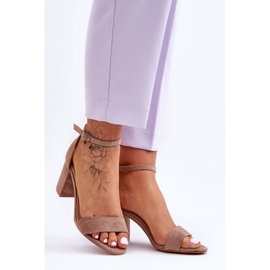 Sandales Talons Hauts Daim Beige Foncé Madame 4