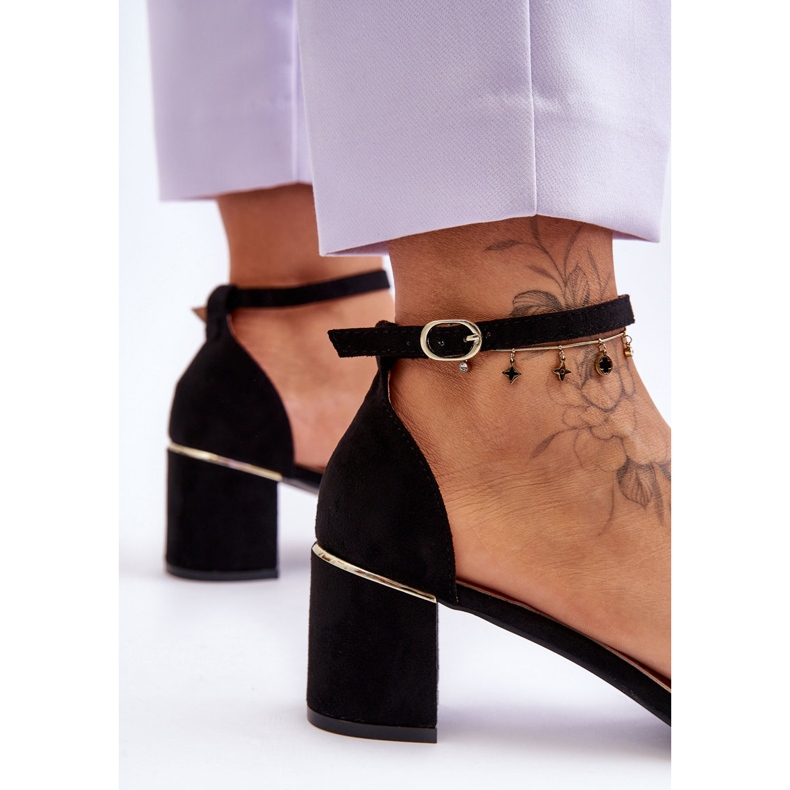 Sandales Sur Un Talon Stable Noir Palermo 2