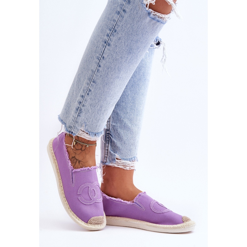 Espadrilles Classiques Femme Violet Flaure 1