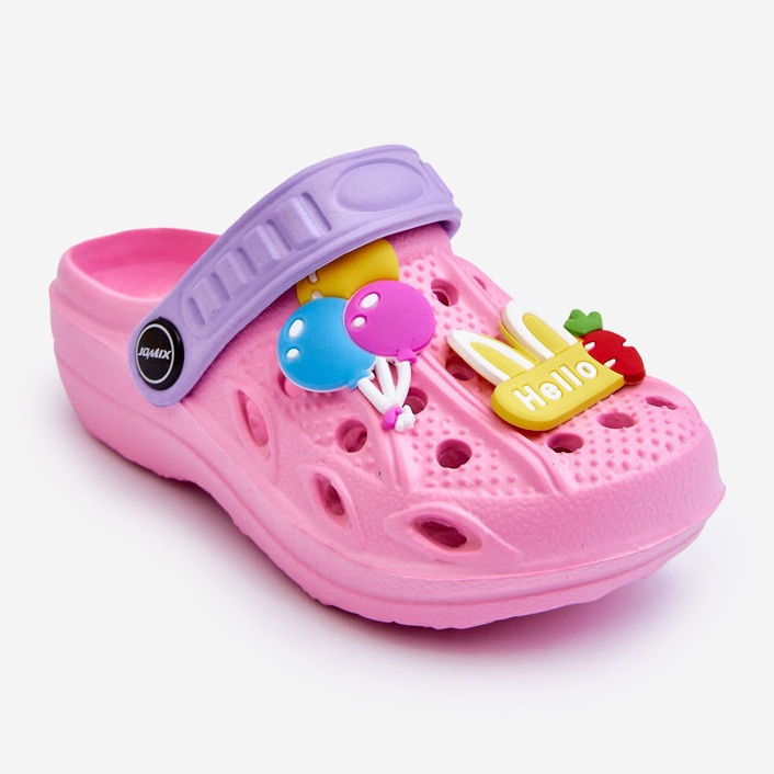 WJ1 Sandales Crocs légères en mousse pour enfants Bonbons roses 1