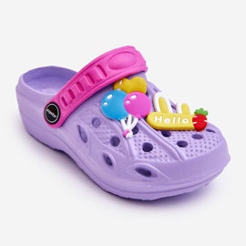 WJ1 Claquettes Crocs légères en mousse pour enfants Purple Sweets violet 1