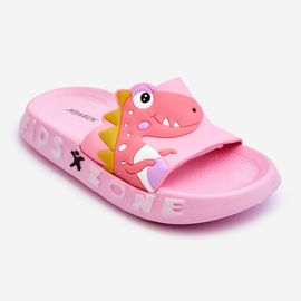 Toboggan Mousse Enfant Dinosaure Rose Dario 1
