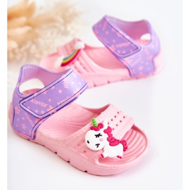 Sandales Velcro Enfant Mousse Légère Rose Asti 2