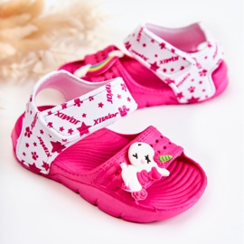 Sandales Enfant Mousse Légère Avec Velcro Fuchsia Asti rose 2