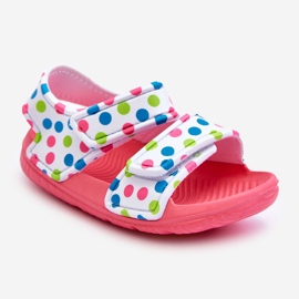 Sandales Enfant Mousse Légère Motifs Rose Et Blanc Malaga 1