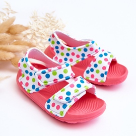 Sandales Enfant Mousse Légère Motifs Rose Et Blanc Malaga 2