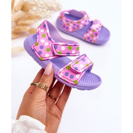Sandales Enfant Foam Light Motifs Malaga Violet Et Rose 1