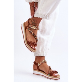 Sandales compensées confortables pour femmes Marron Jodie brun 4
