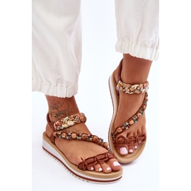 Sandales compensées confortables pour femmes Marron Jodie brun 3
