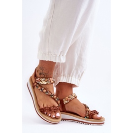 Sandales compensées confortables pour femmes Marron Jodie brun 6