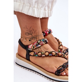 Sandales compensées confortables pour femmes noires Jodie 2