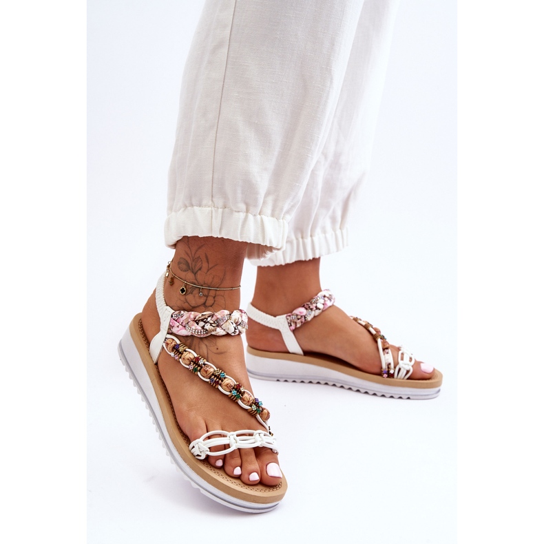 Sandales compensées confortables pour femmes blanches Jodie 1